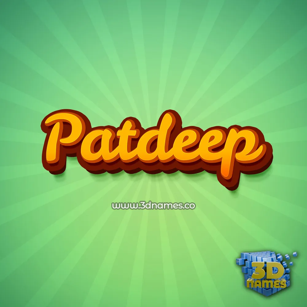patdeep in Green Rays style - 3D name wallpaper