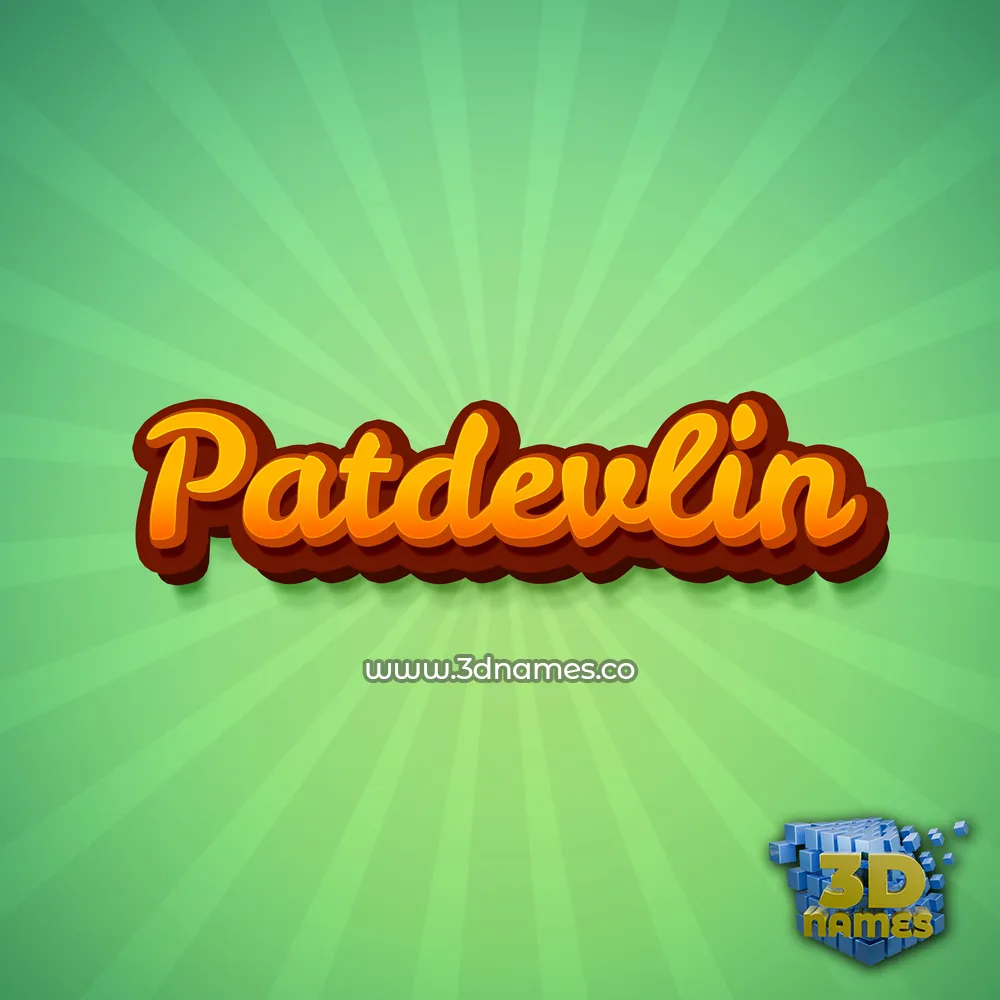 patdevlin in Green Rays style - 3D name wallpaper