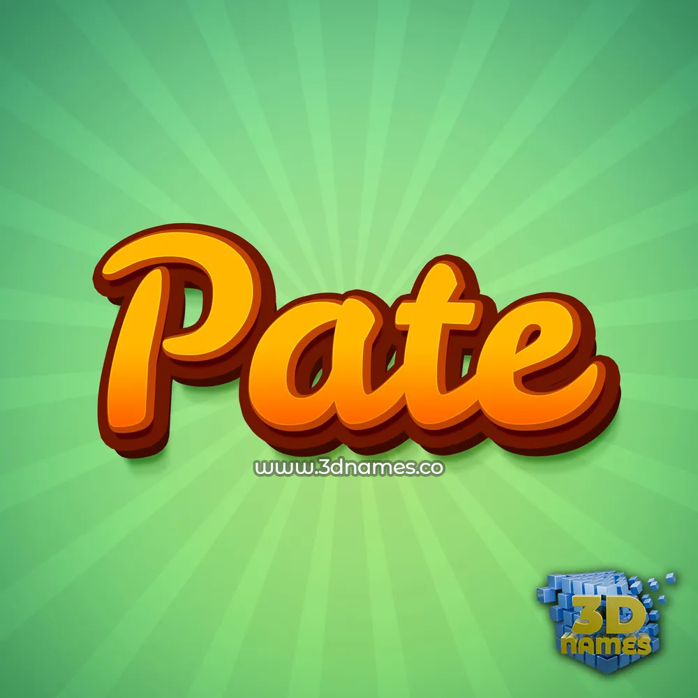 pate in Green Rays style - 3D name wallpaper