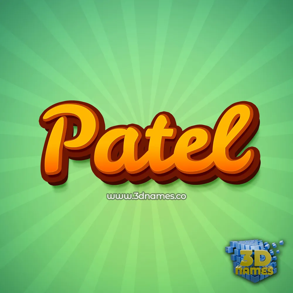 patel in Green Rays style - 3D name wallpaper