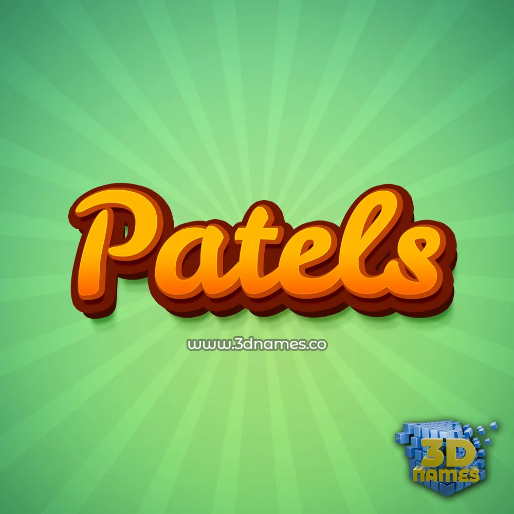 patels in Green Rays style - 3D name wallpaper