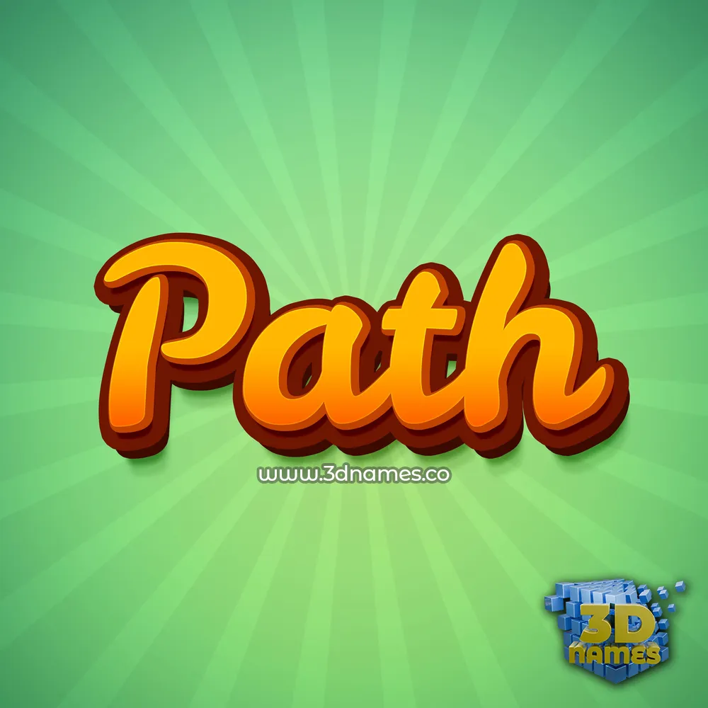 path in Green Rays style - 3D name wallpaper