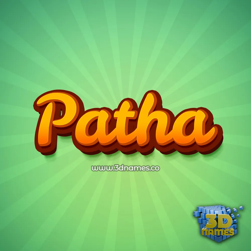 patha in Green Rays style - 3D name wallpaper