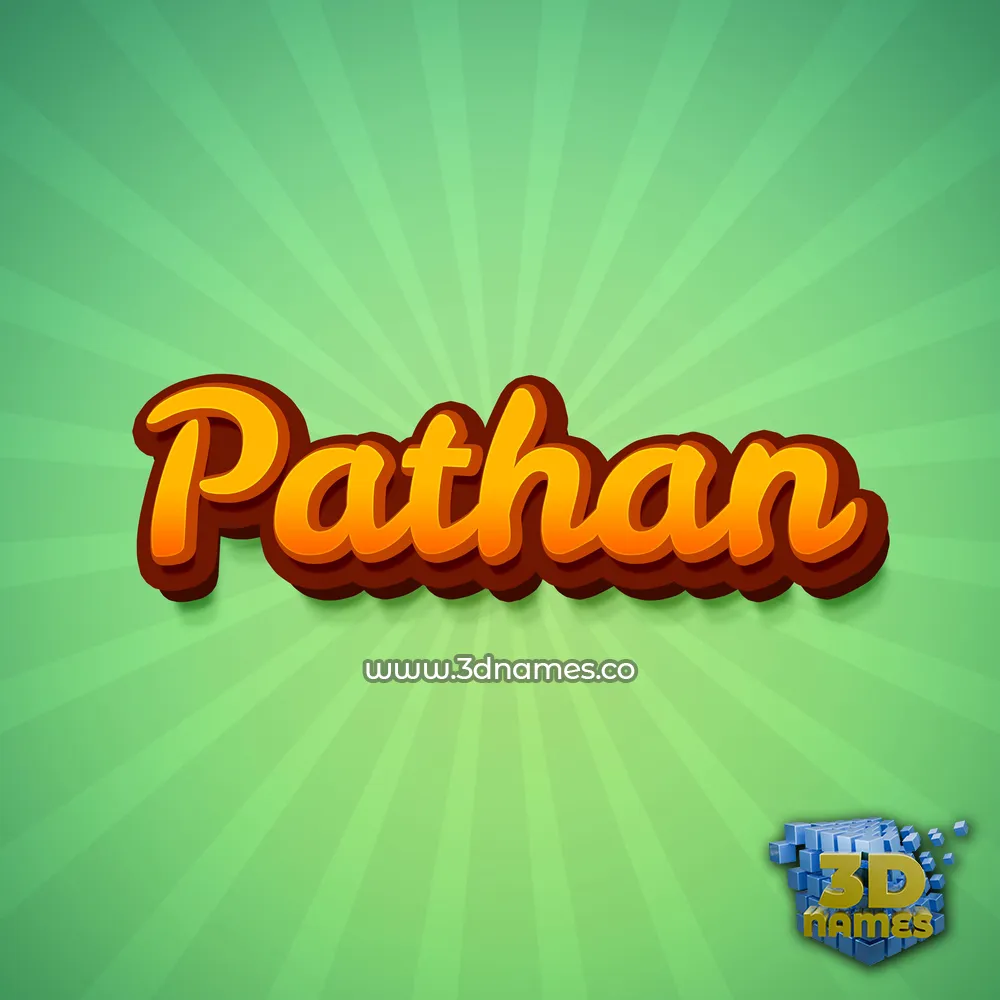 pathan in Green Rays style - 3D name wallpaper