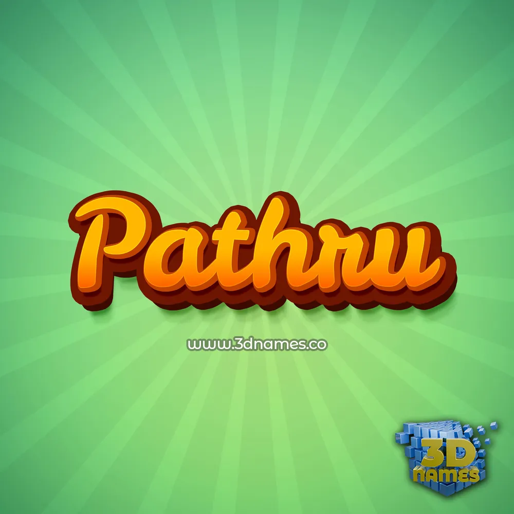 pathru in Green Rays style - 3D name wallpaper