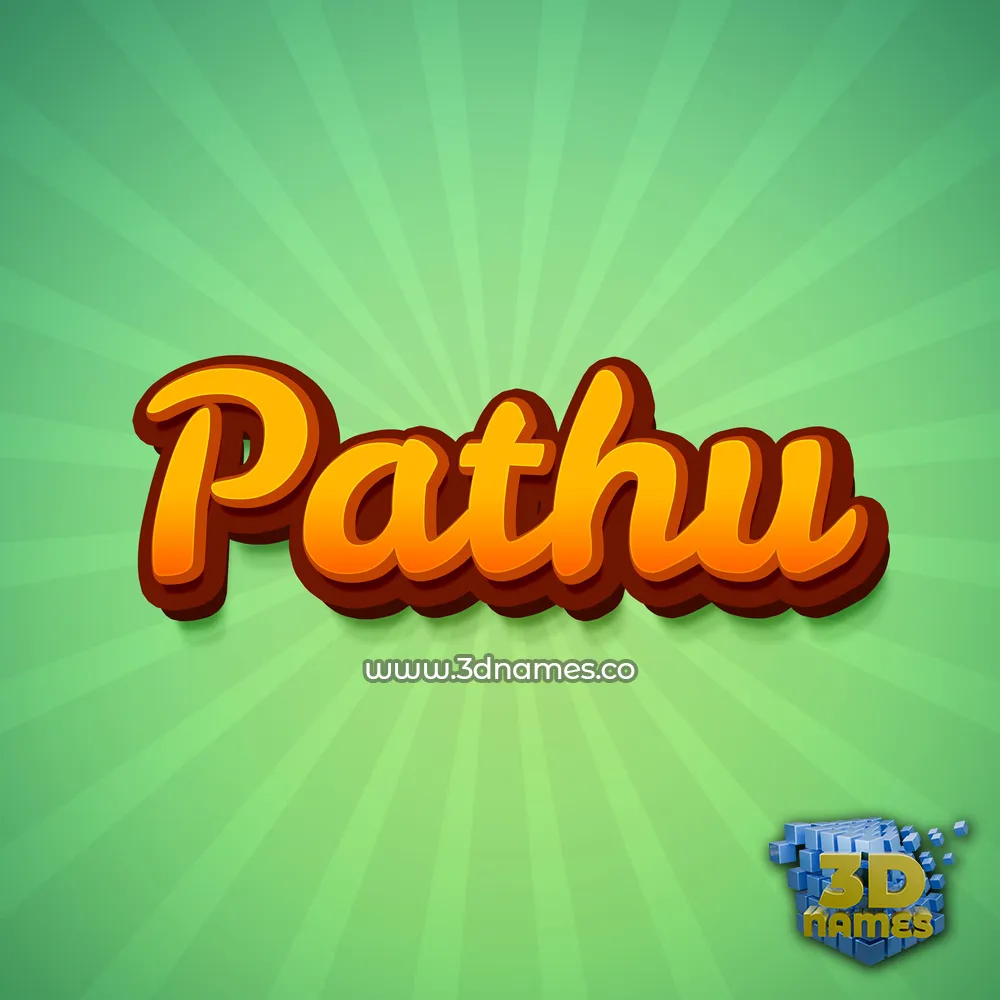 pathu in Green Rays style - 3D name wallpaper