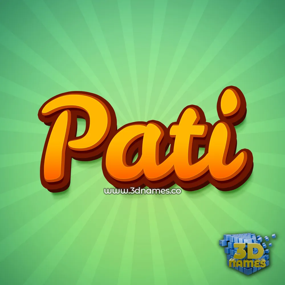 pati in Green Rays style - 3D name wallpaper