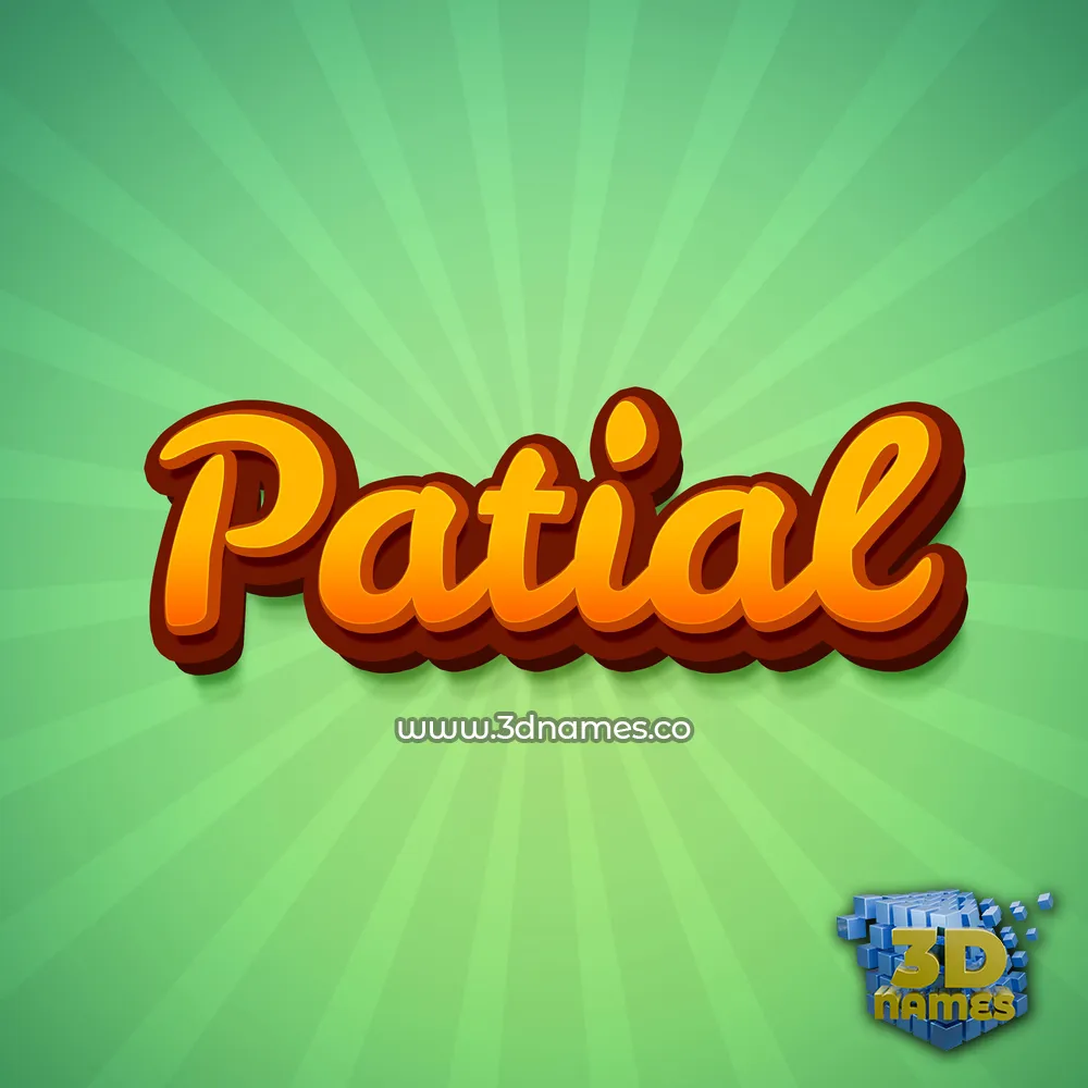 patial in Green Rays style - 3D name wallpaper