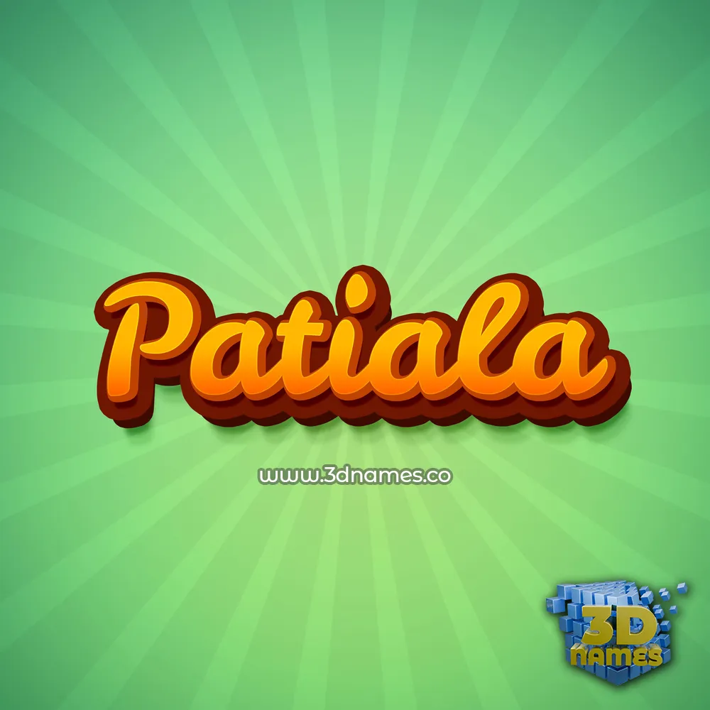 patiala in Green Rays style - 3D name wallpaper
