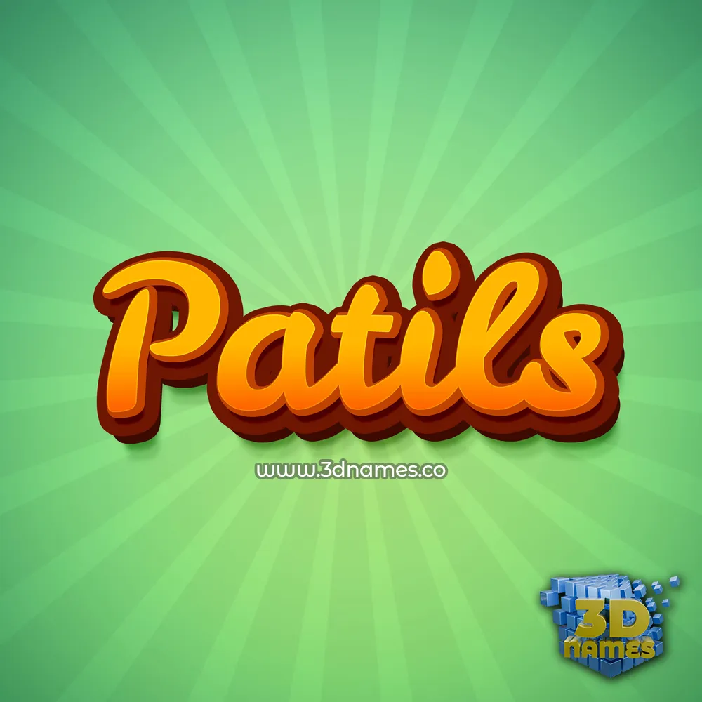 patils in Green Rays style - 3D name wallpaper