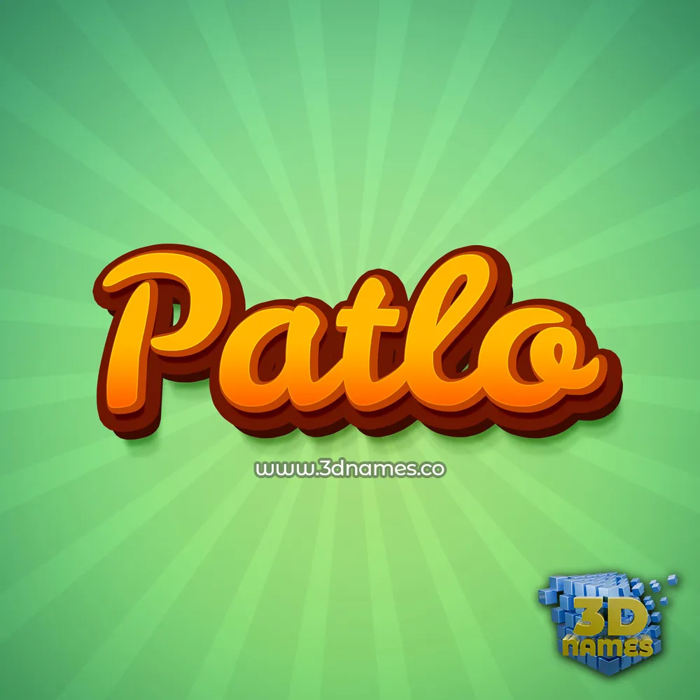 patlo in Green Rays style - 3D name wallpaper