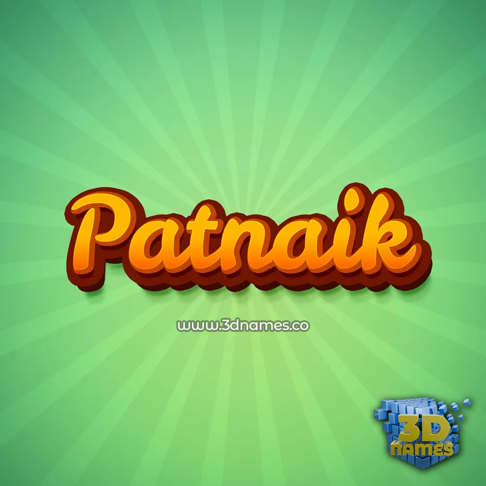 patnaik in Green Rays style - 3D name wallpaper