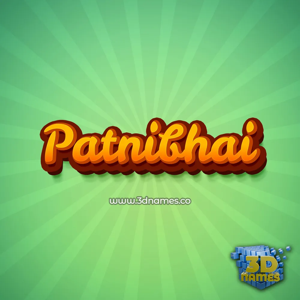 patnibhai in Green Rays style - 3D name wallpaper