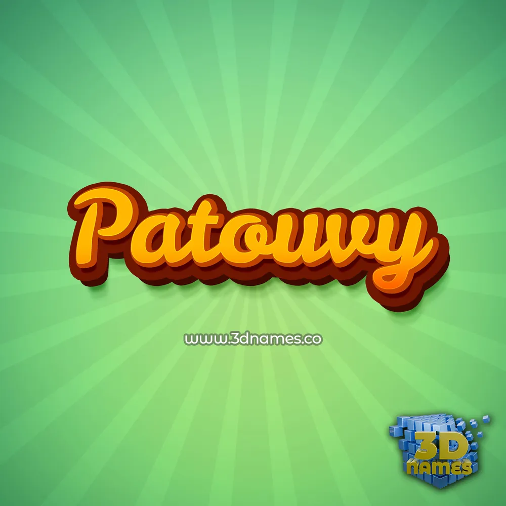 patouvy in Green Rays style - 3D name wallpaper