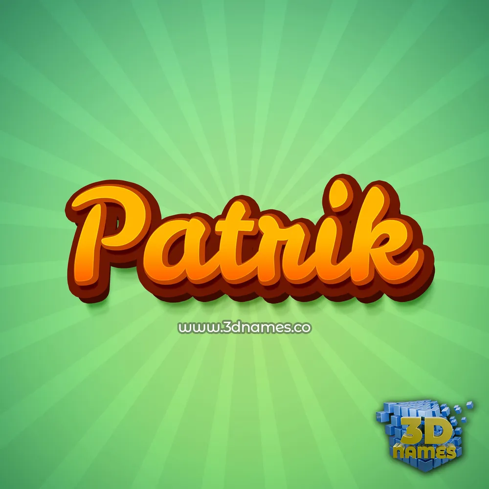 patrik in Green Rays style - 3D name wallpaper