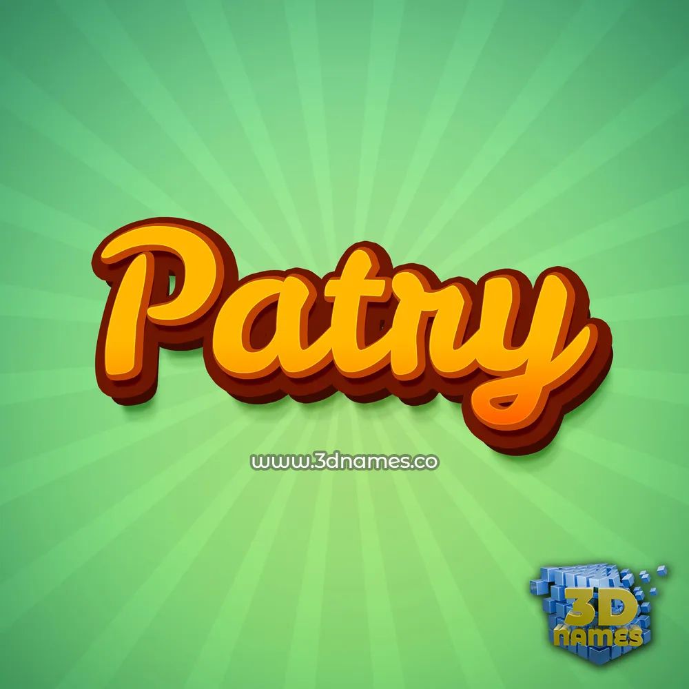 patry in Green Rays style - 3D name wallpaper