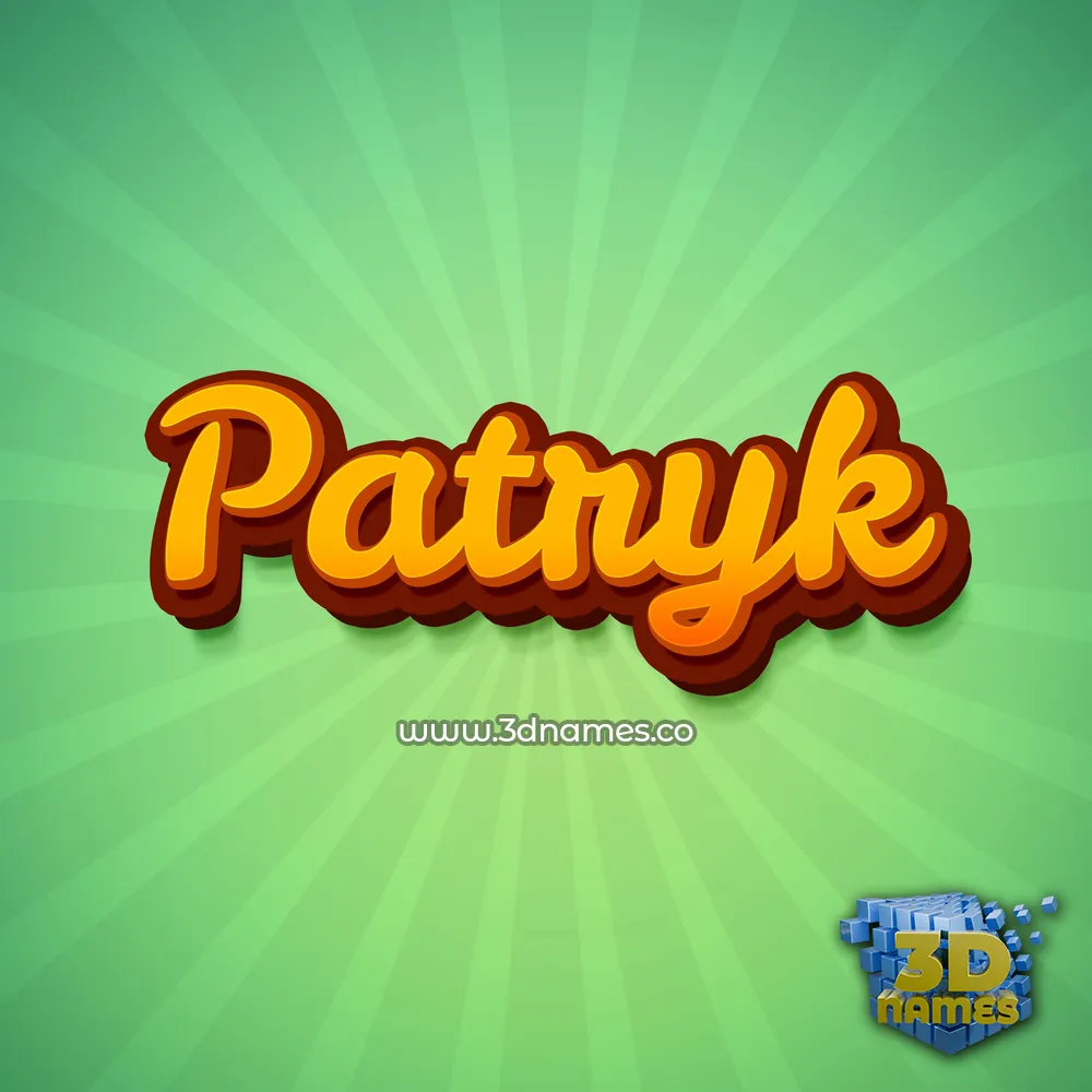 patryk in Green Rays style - 3D name wallpaper