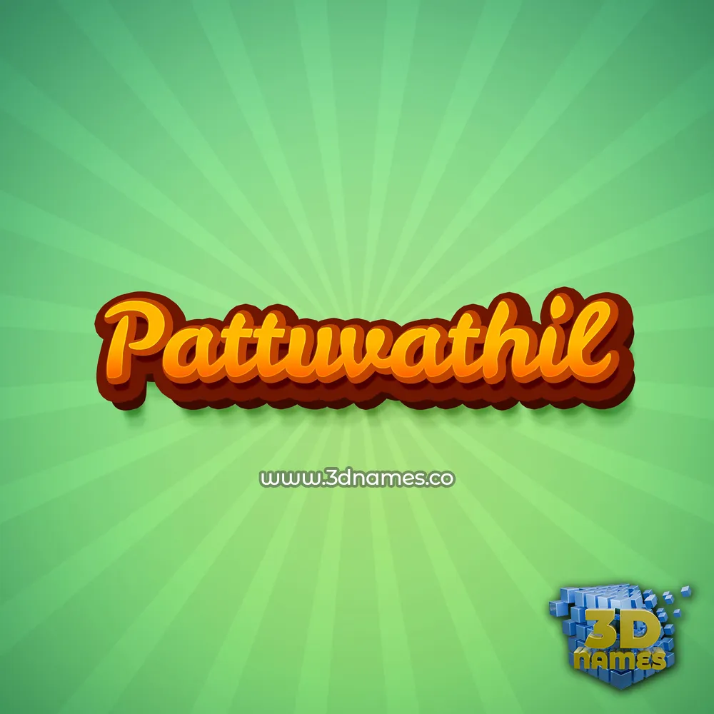 pattuvathil in Green Rays style - 3D name wallpaper