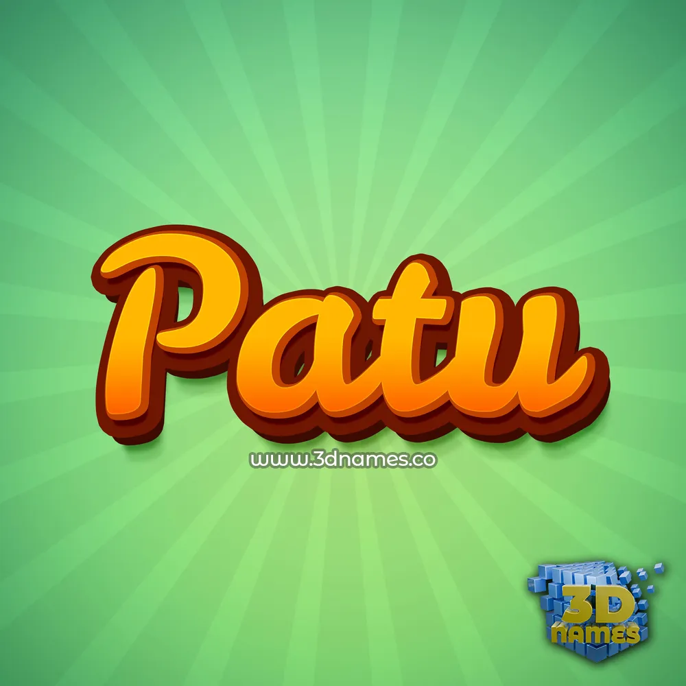 patu in Green Rays style - 3D name wallpaper