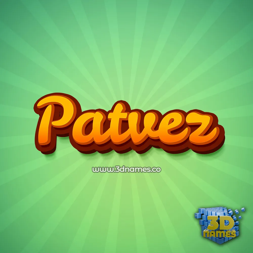 patvez in Green Rays style - 3D name wallpaper