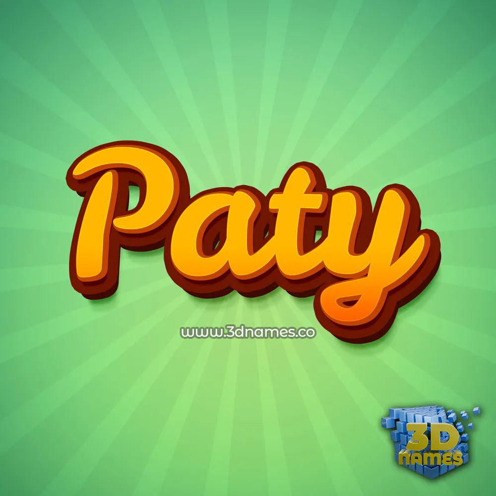 paty in Green Rays style - 3D name wallpaper