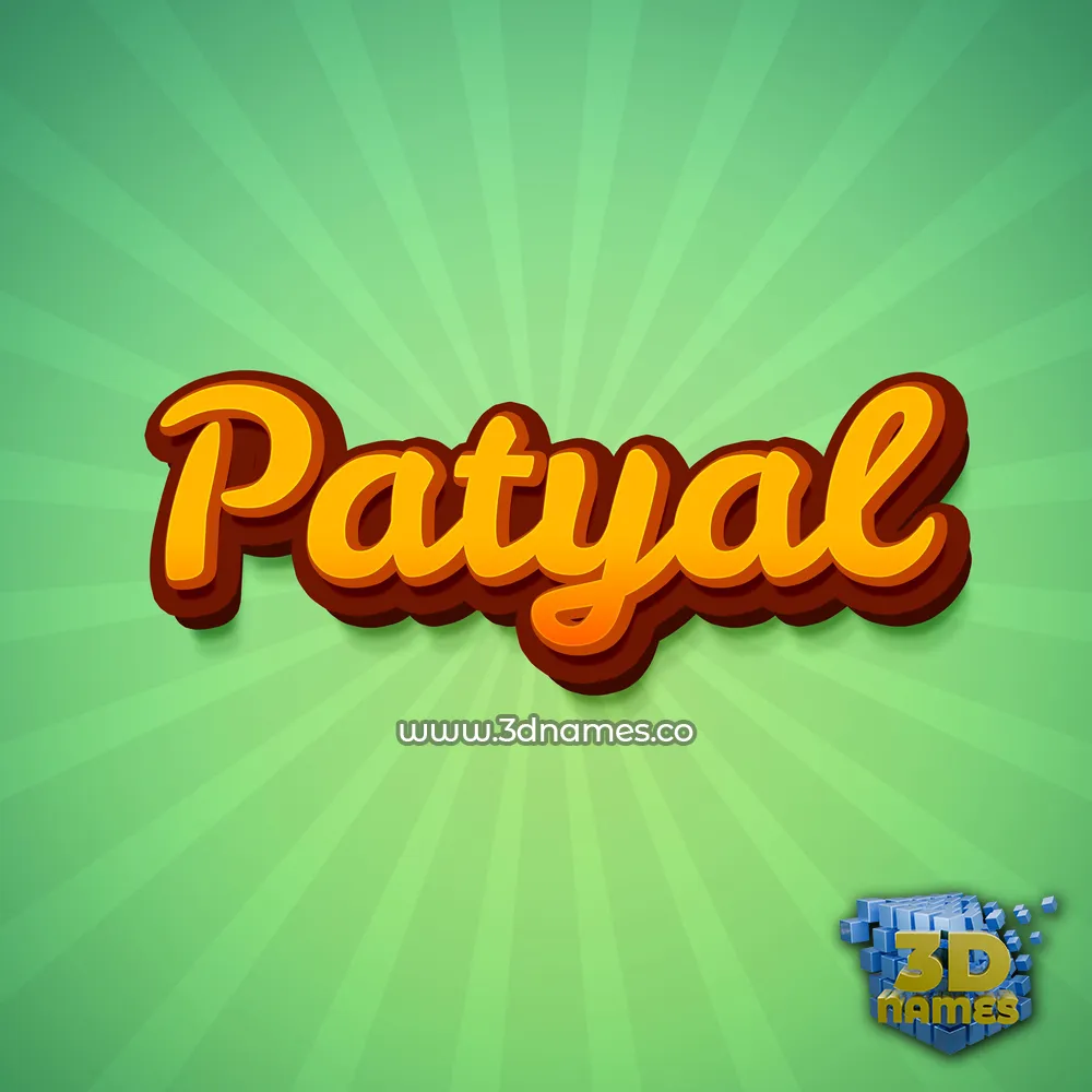 patyal in Green Rays style - 3D name wallpaper