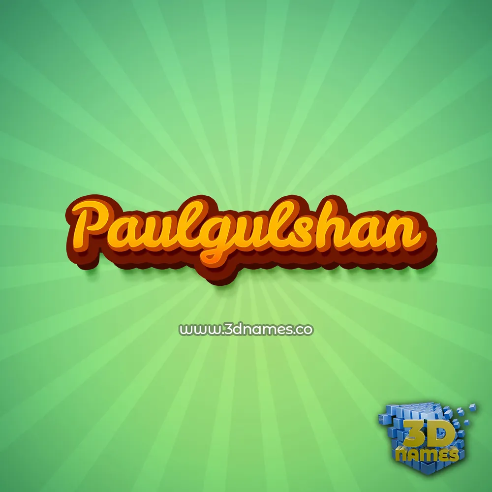 paulgulshan in Green Rays style - 3D name wallpaper