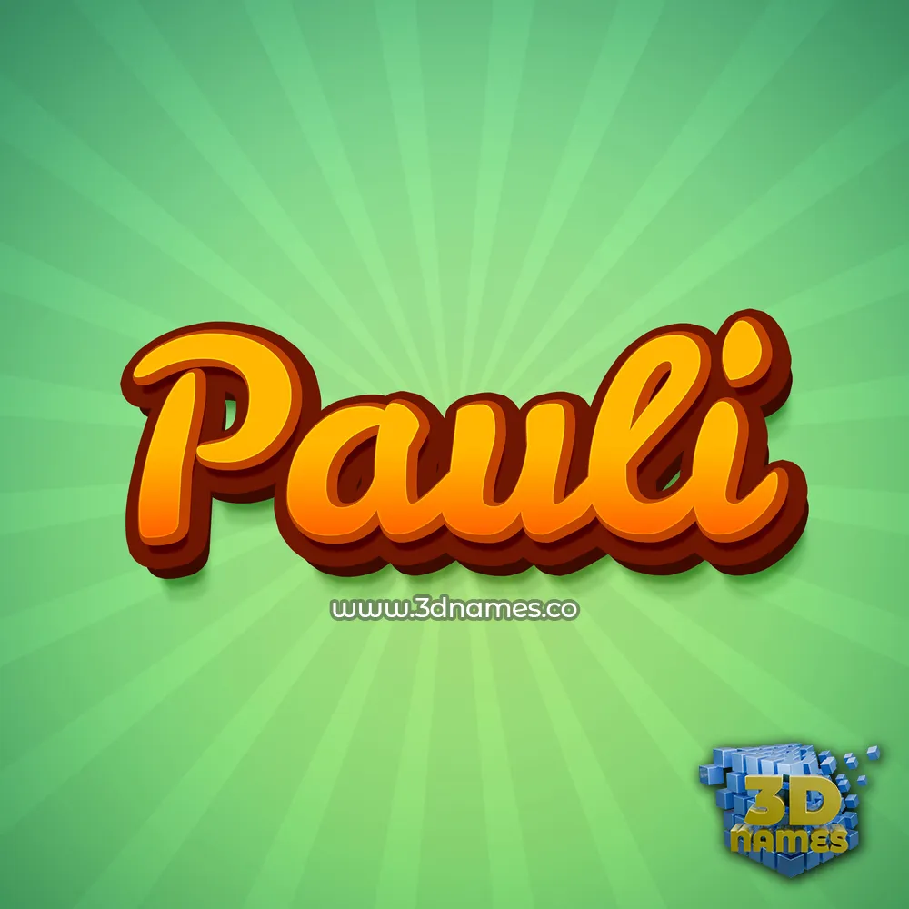 pauli in Green Rays style - 3D name wallpaper