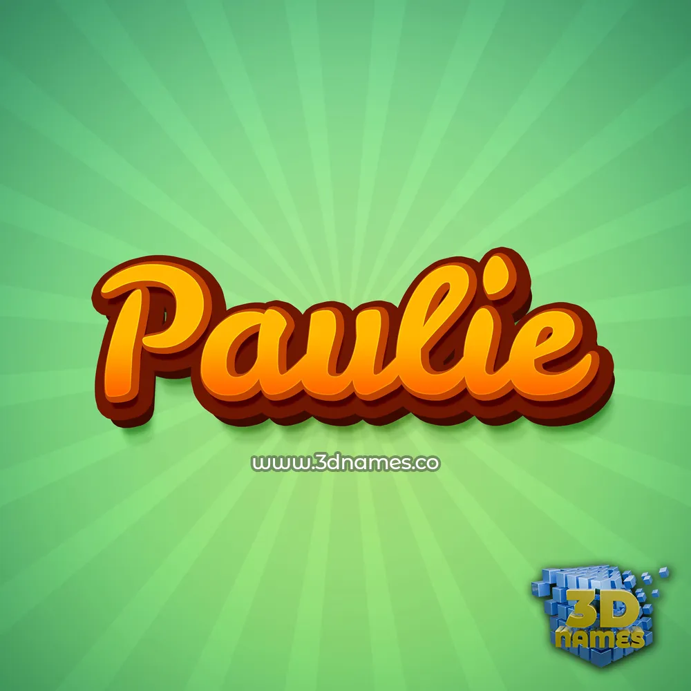 paulie in Green Rays style - 3D name wallpaper