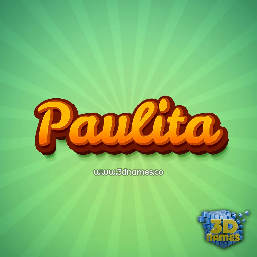 paulita in Green Rays style - 3D name wallpaper