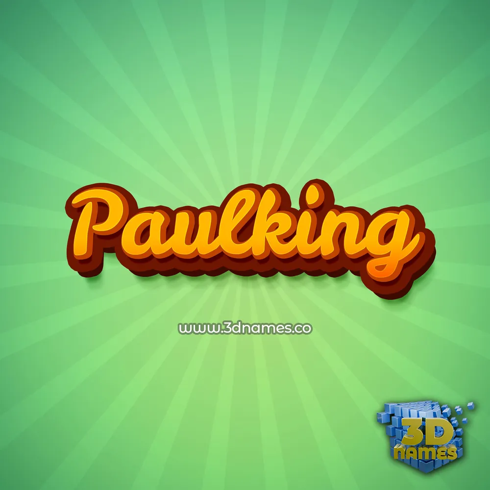 paulking in Green Rays style - 3D name wallpaper