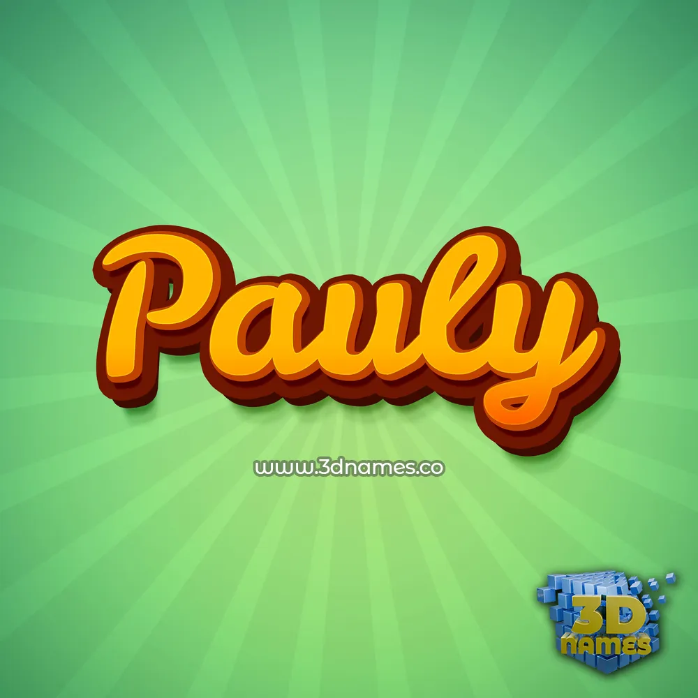 pauly in Green Rays style - 3D name wallpaper