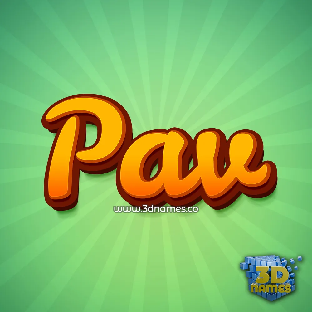 pav in Green Rays style - 3D name wallpaper