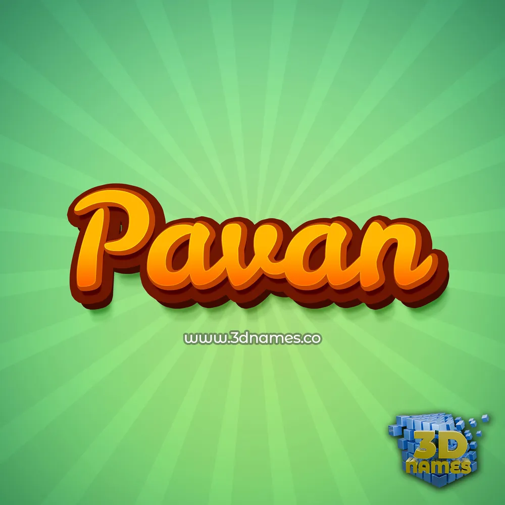 pavan in Green Rays style - 3D name wallpaper