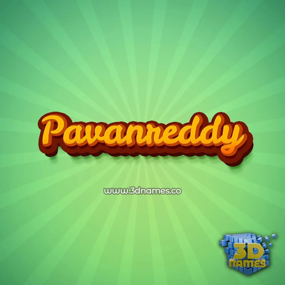 pavanreddy in Green Rays style - 3D name wallpaper