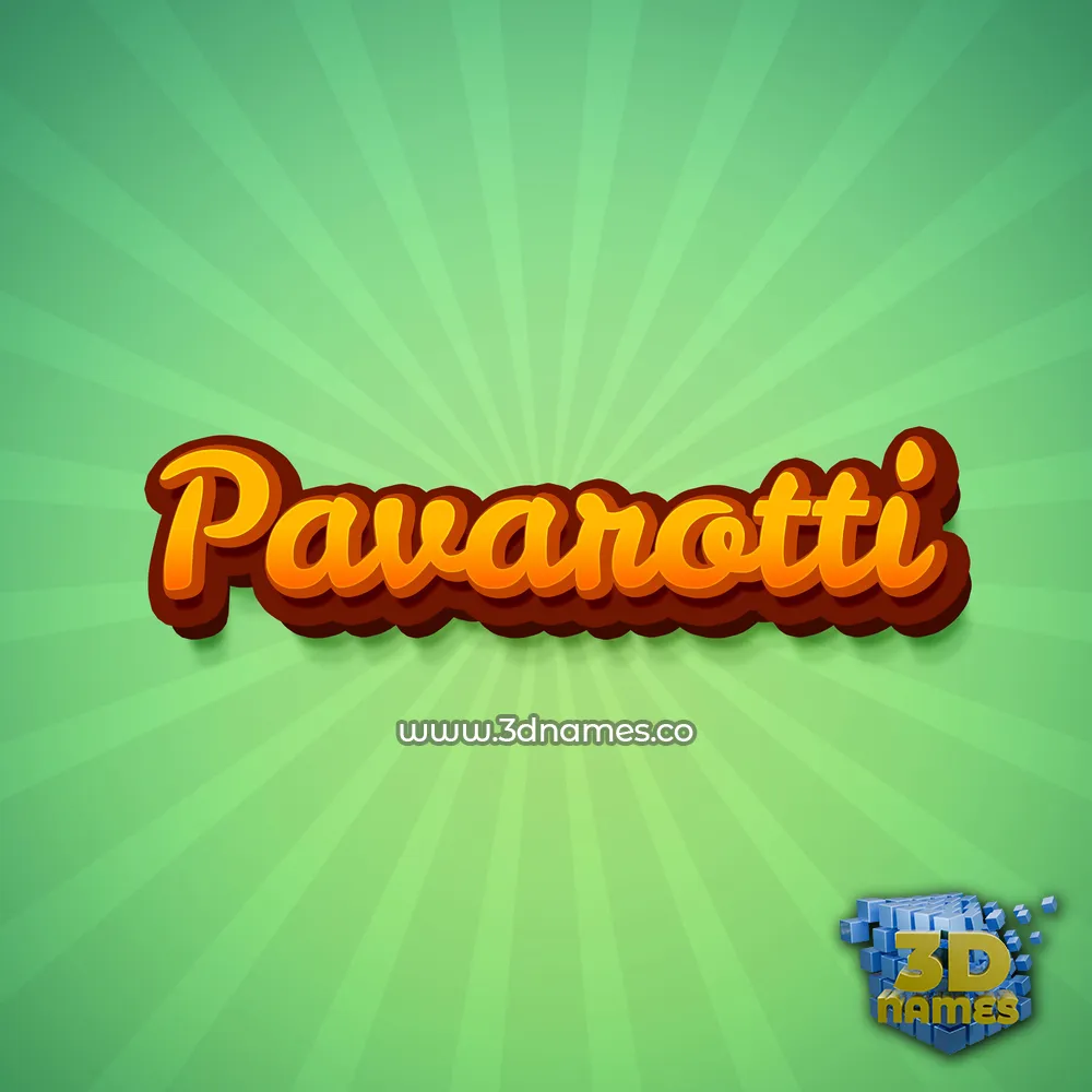 pavarotti in Green Rays style - 3D name wallpaper