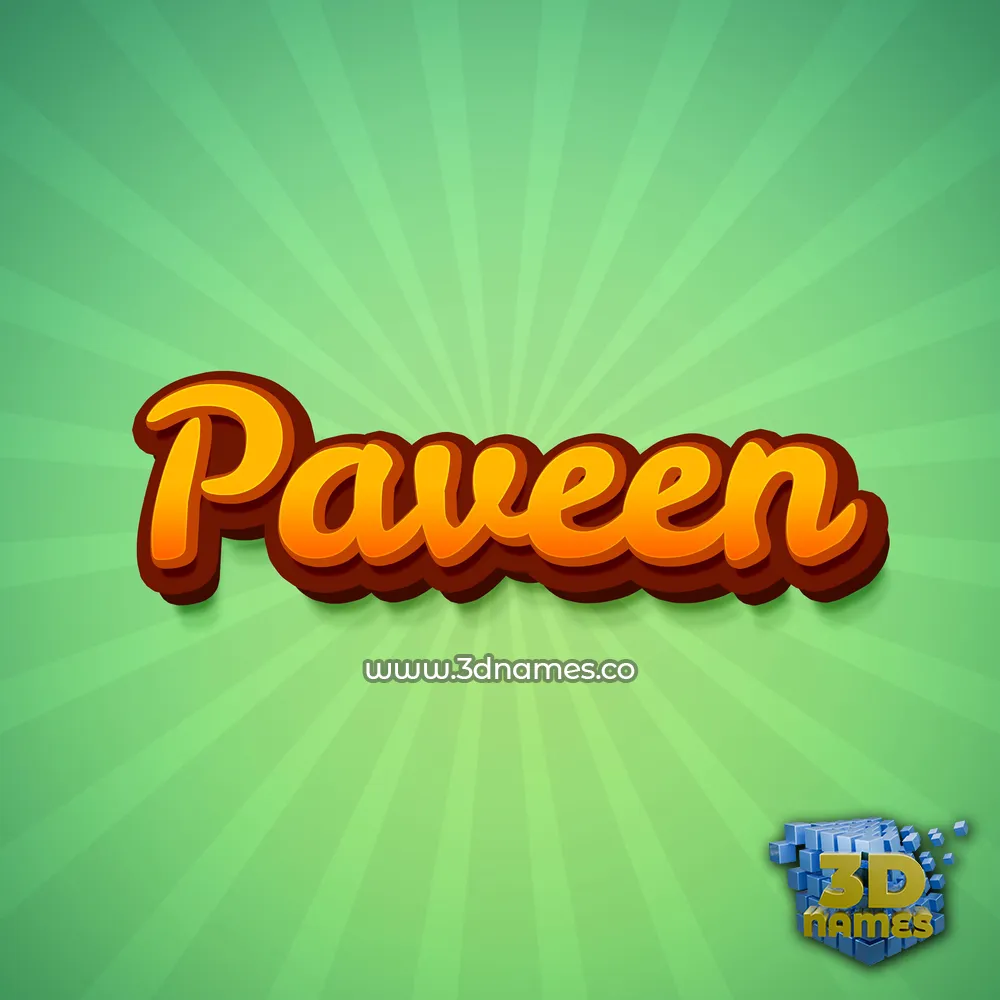 paveen in Green Rays style - 3D name wallpaper