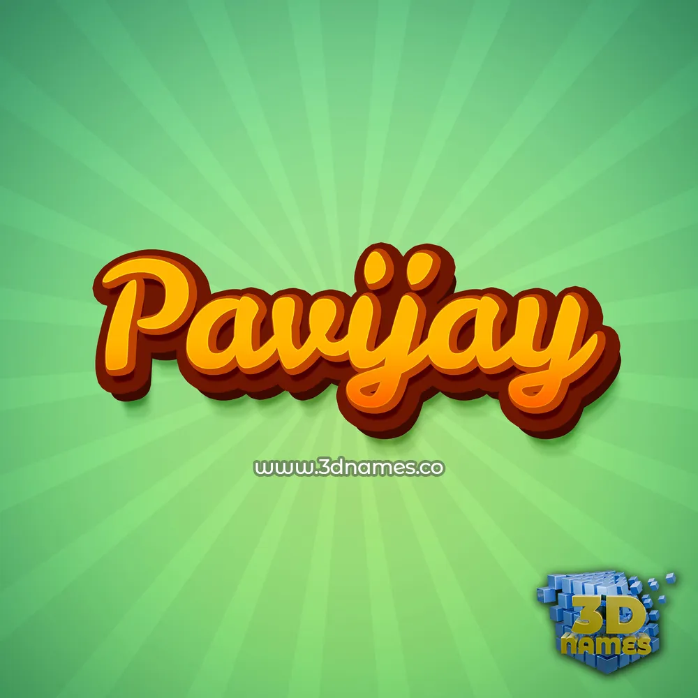 pavijay in Green Rays style - 3D name wallpaper