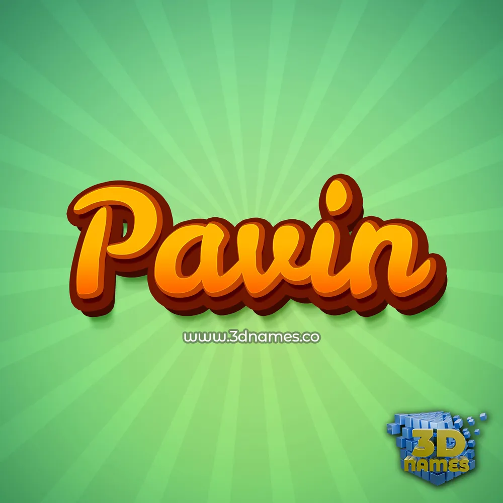 pavin in Green Rays style - 3D name wallpaper