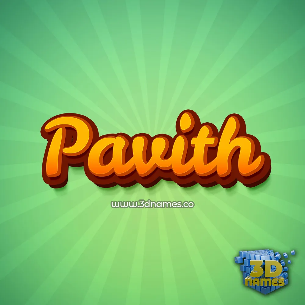 pavith in Green Rays style - 3D name wallpaper