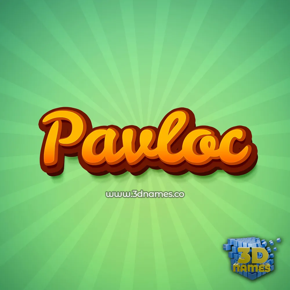 pavloc in Green Rays style - 3D name wallpaper
