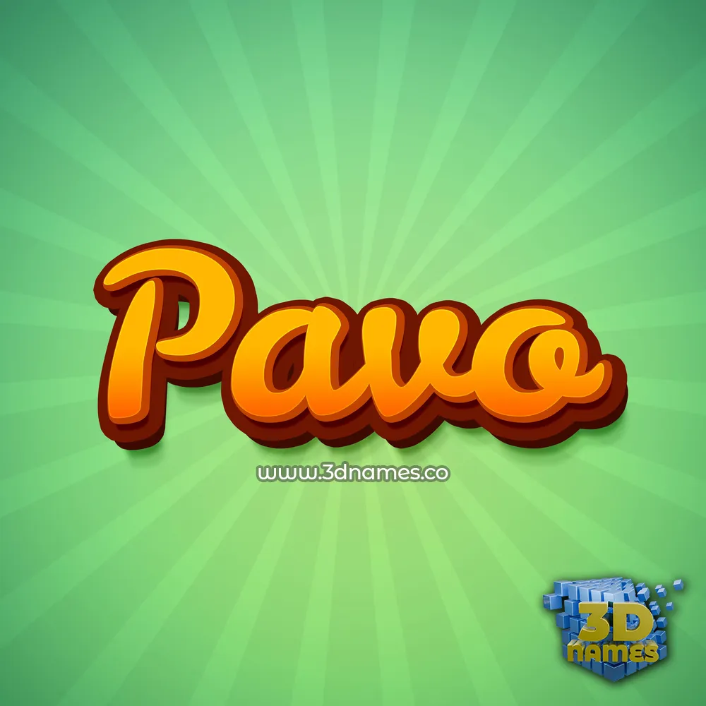 pavo in Green Rays style - 3D name wallpaper