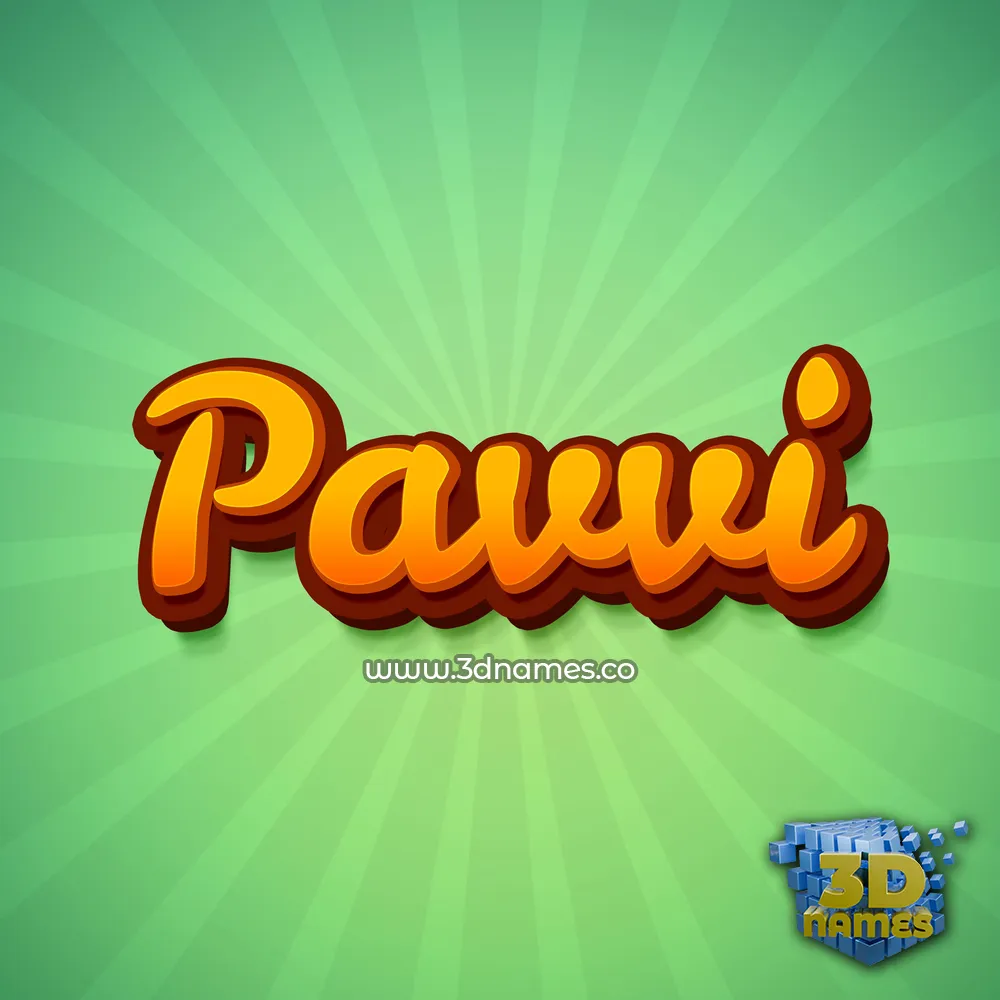 pavvi in Green Rays style - 3D name wallpaper