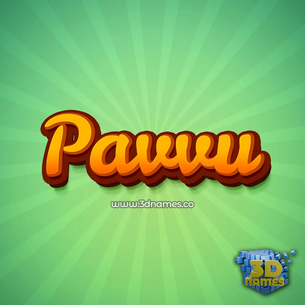 pavvu in Green Rays style - 3D name wallpaper
