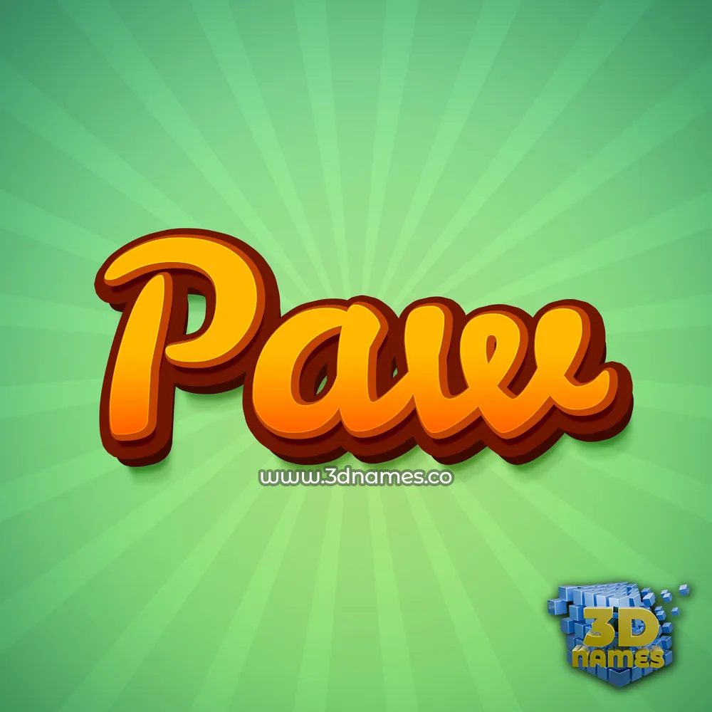 paw in Green Rays style - 3D name wallpaper