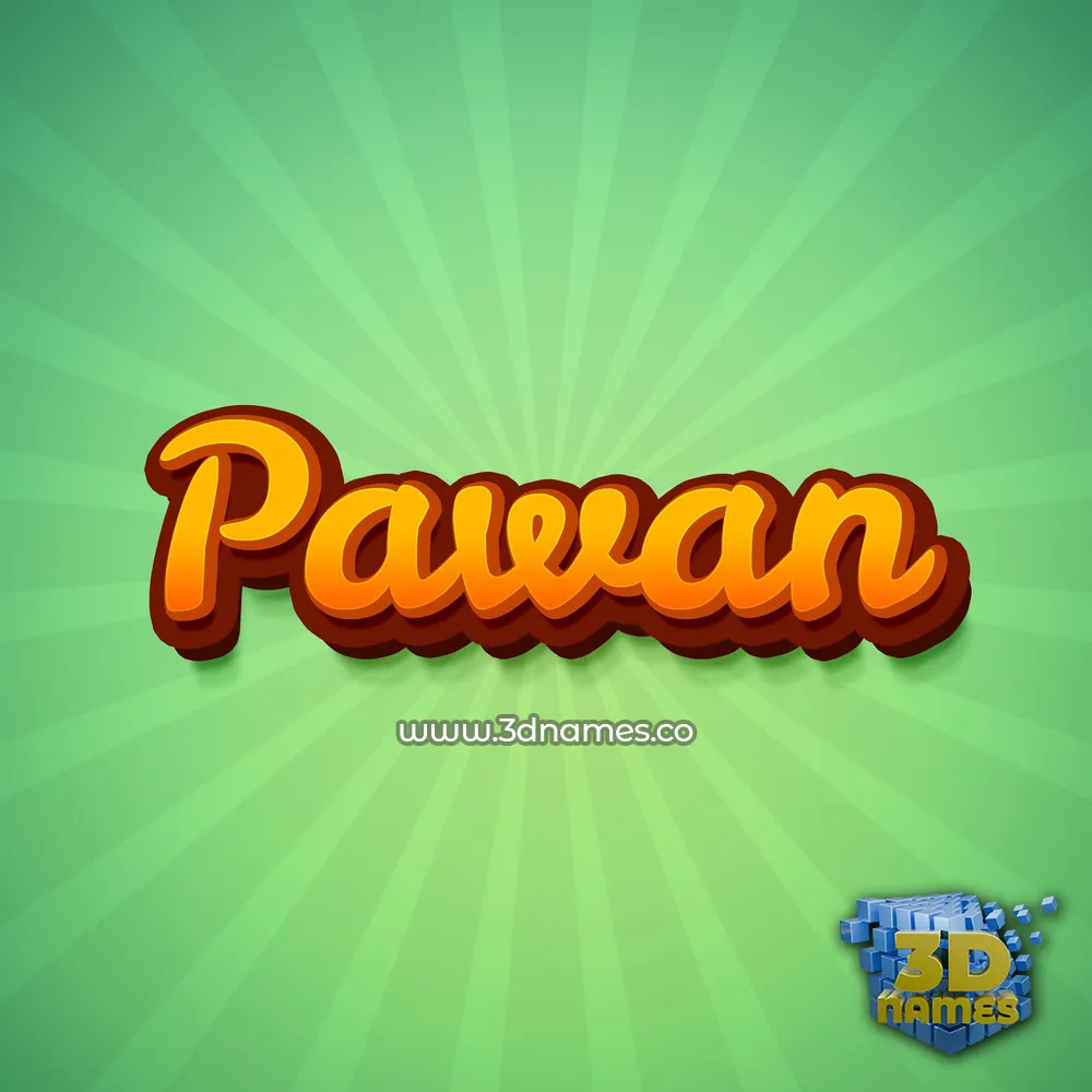 pawan in Green Rays style - 3D name wallpaper
