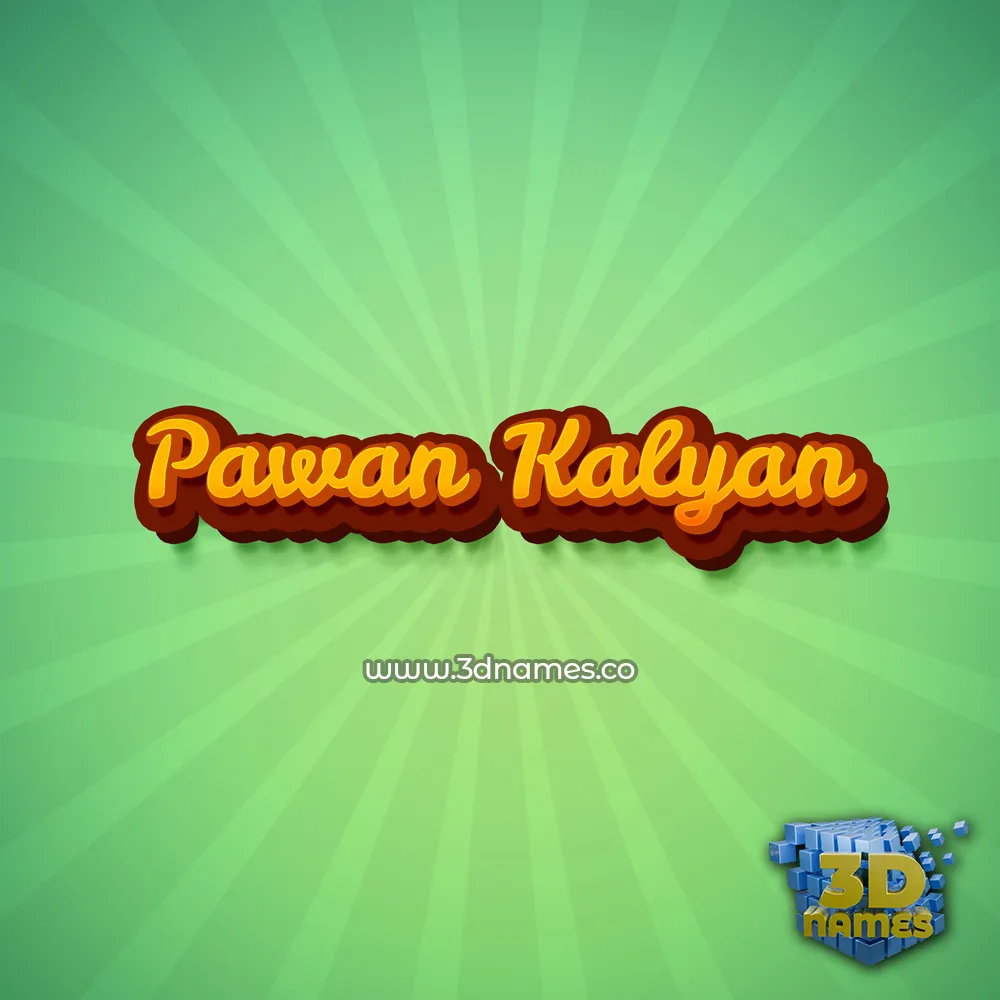 pawan kalyan in Green Rays style - 3D name wallpaper