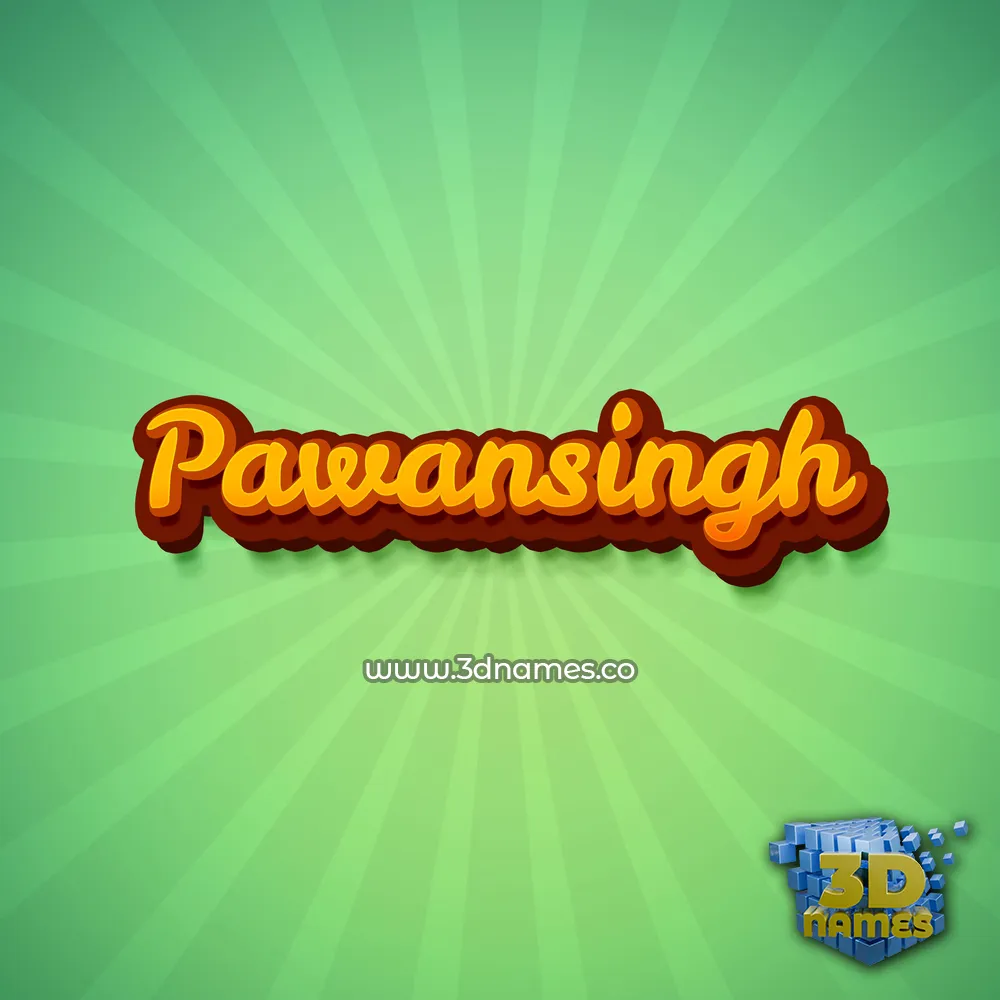 pawansingh in Green Rays style - 3D name wallpaper