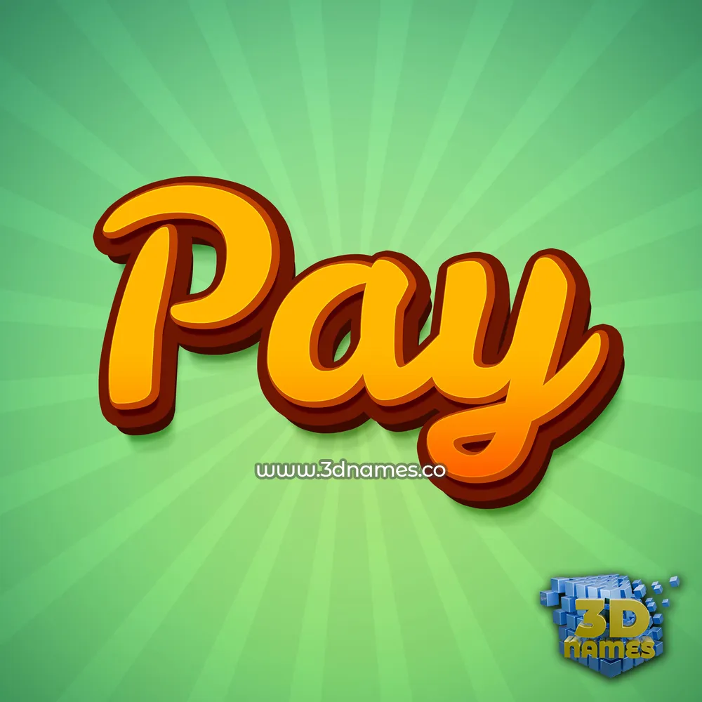 pay in Green Rays style - 3D name wallpaper