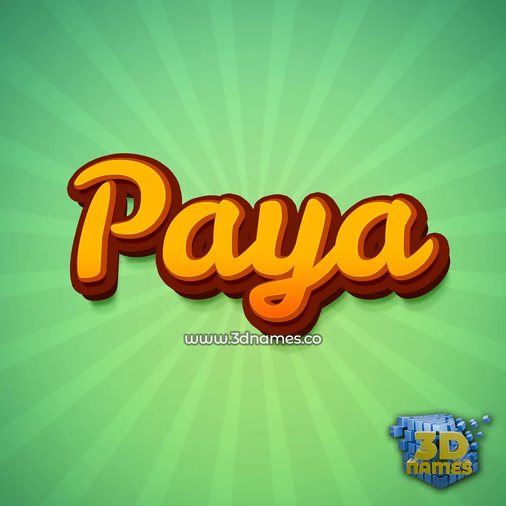 paya in Green Rays style - 3D name wallpaper